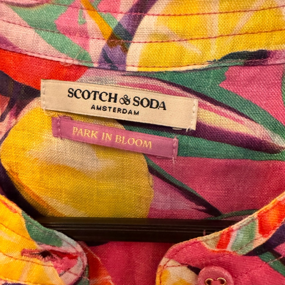 Scotch & Soda Women's Linen Romper, Pink Tropical Citrus Print, Size 36 (Size 6) - Picture 9 of 16
